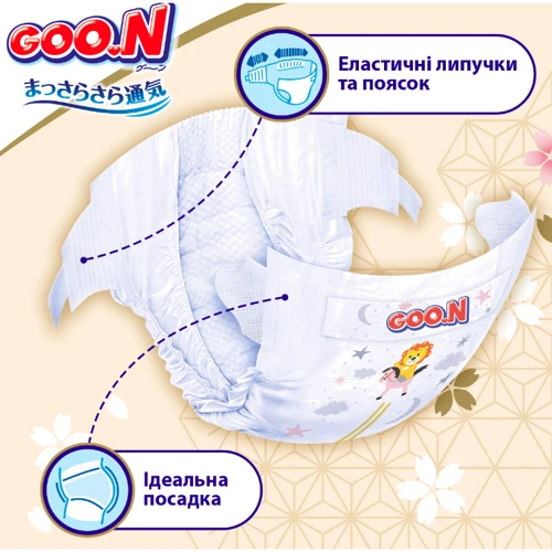 Подгузники Goo.N Premium Soft для детей 9-14 кг размер 4(L) на липучках унисекс 104 шт. (F1010101-155-2): Вес 9-14 кг