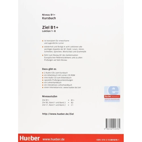 Ziel B1+: Kursbuch und Arbeitsbuch mit Lerner-CD-ROM, Lektion 1-8: Обкладинка Мягкая