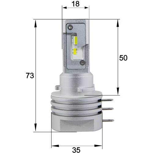 LED лампи Sho-Me F3 H15 20W: Колірна температура, K 6500