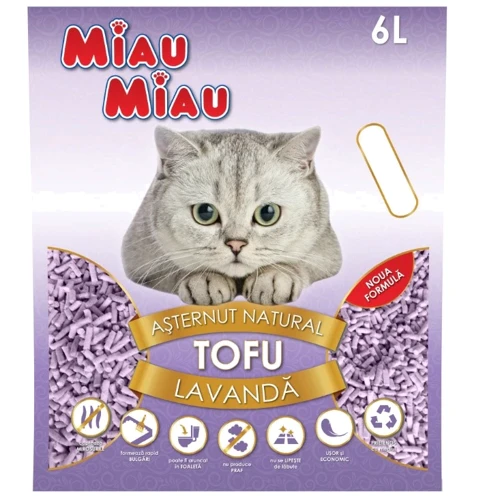 Гигиенический наполнитель Miau Miau Tofu для кошачьего туалета лаванда 6 л (5949060213447)