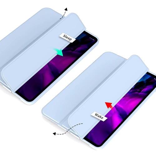 Аксессуар для iPad BeCover Tri Fold Soft TPU Silicone Light Blue for iPad Air 13 (2024 / 2025) (711741): Цвет голубой