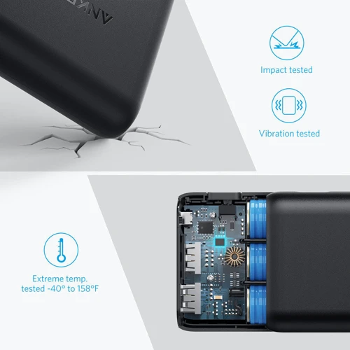 Внешний аккумулятор ANKER Power Bank PowerCore Speed with QC3.0 20000mAh Black (A1278H11): Особенности Индикатор заряда
