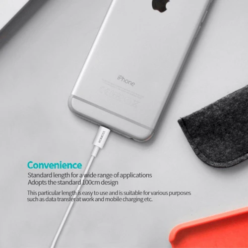 Кабель Romoss USB Cable to Lightning CB12 5V 2A 1m White (CB12-101-04H) фото 4