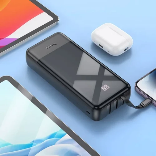 Зовнішній акумулятор Hoco Power Bank 20000mAh J114A with Cable Black: Тип батареї Літій-полімерні