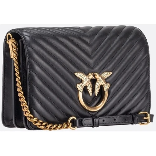 Жіноча сумка через плече PINKO LOVE CLICK CLASSIC SHEEP NAPPA чорна (100063A0GKZ99Q): Матеріал Натуральная кожа