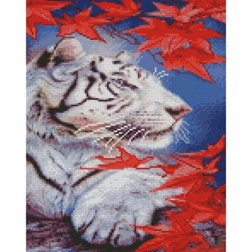 Алмазная мозаика Strateg Белый тигр 30x40 см (KB053)