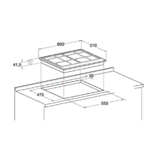 Варочная поверхность газовая Hotpoint-Ariston FTGHL 641 D/IX/HA: Расположение панели спереди по бокам