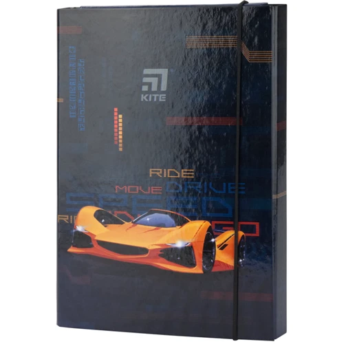 Папка для зошитів Kite В5 на гумці картон Fast Cars k20-210-02