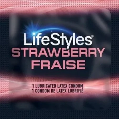 Ароматизированный презерватив Lifestyles - Strawberry, 1 шт: Тип Ароматизированные