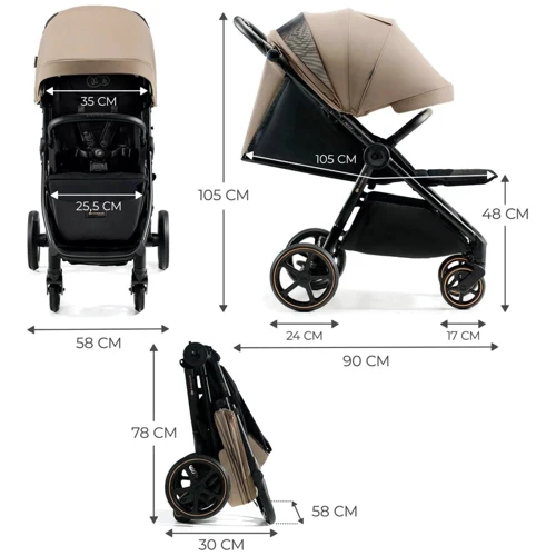 Прогулочная коляска Kinderkraft Mitzy Linen Beige (KSMITZ00BEG0000) фото 15