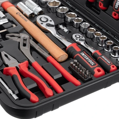 INTERTOOL ET-8100 Набор инструментов 1/2" & 1/4", 100ед., Cr-V STORM фото 10