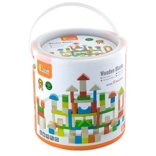 Деревянные кубики Viga Toys Цветные блоки 80 шт 2.5 см (50333): Тип кубики