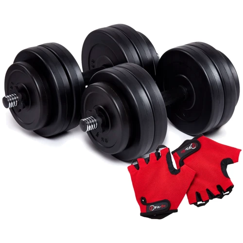 Гантель Iron Body битумные 2x13.5 кг с перчатками