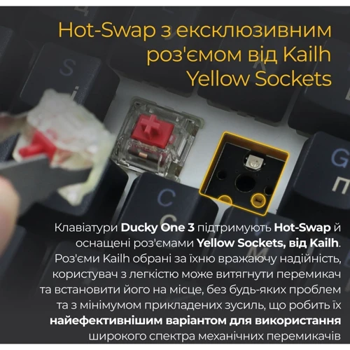 Клавиатура Ducky One 3 TKL Cherry MX Speed Silver RGB Black UA (DKON2187ST-PUAPXCLAWSC1) фото 10