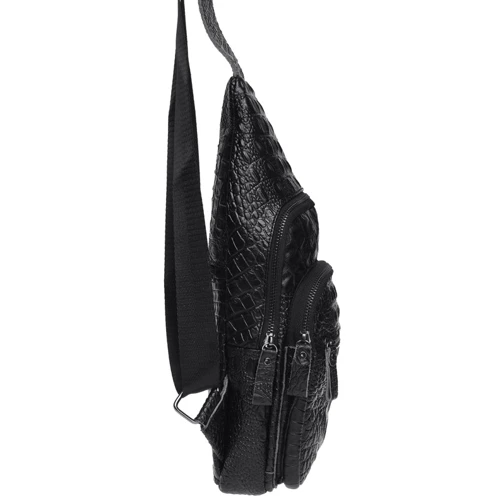 Мужская сумка-слинг Borsa Leather черная (K13611-black): Тип Сумки