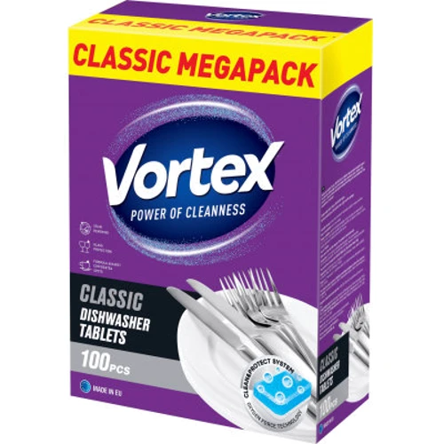 Таблетки Vortex для посудомоечных машин Classic 100 шт