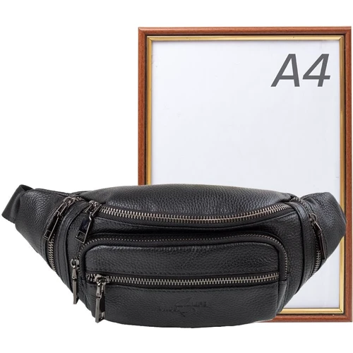 Мужская поясная сумка Vito Torelli черная (VT-6585-black): Тип ручки Без ручки, Поясной ремень