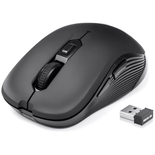 Мышь REAL-EL RM-331 W Black (EL123200044): Интерфейс подключения Wireless, USB