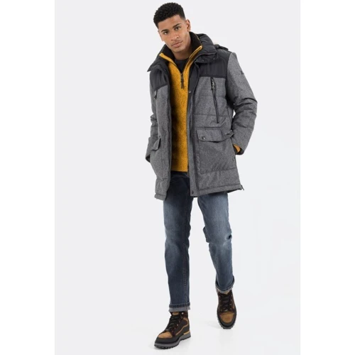 Куртка Camel Active Jacke 410410-6U96-08 50 серая зимняя с капюшоном: Фасон Прямой