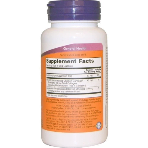 NOW Foods Collagen UC-II Коллаген 2 типа 60 веганских капсул: Тип Коллаген