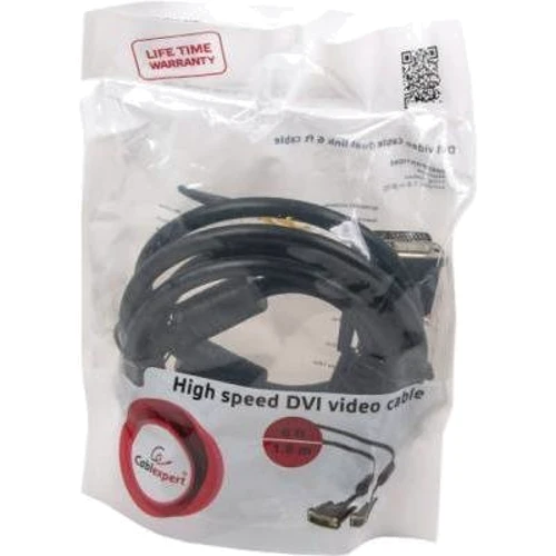 Кабель и переходник Cablexpert DVI to DVI 18+1pin 1.8m (CC-DVI-BK-6): Тип кабель