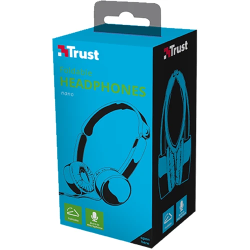 Навушники Trust Nano Foldable Headphones Blue: Тип конструкції накладні