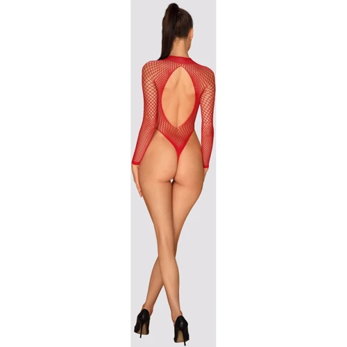 Сетчатое боди Obsessive B126 red XL/XXL