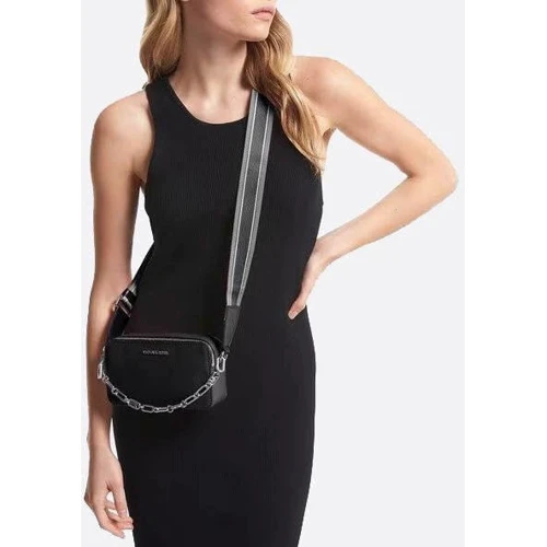 Женская сумка кросс боди Michael Kors Jet Set черная (32S3GJ6C1L001) фото 9