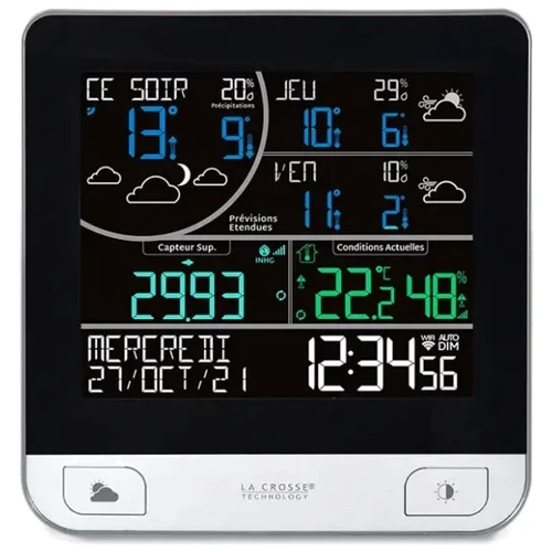 Метеостанция La Crosse LW3101 Wi-Fi Silver: Метео измерения Внутренняя температура, Внутренняя влажность, Внешняя температура, Внешняя влажность, Атмосферное давление