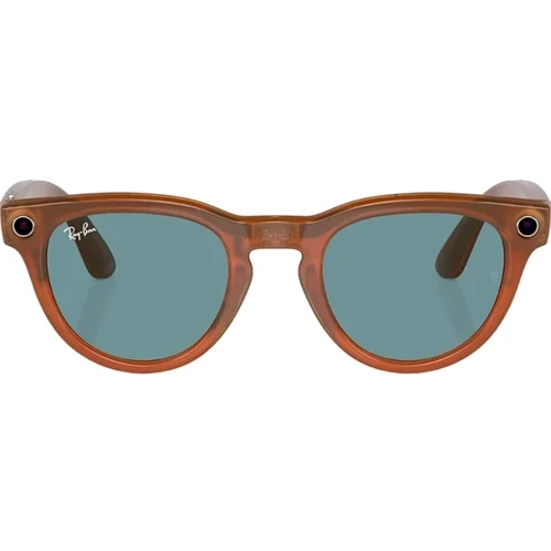 Смарт-окуляри Ray-Ban Meta Headliner Shiny Caramel Transparent Frame/Teal Blue Lenses size M (RW4009 670680 50-23)