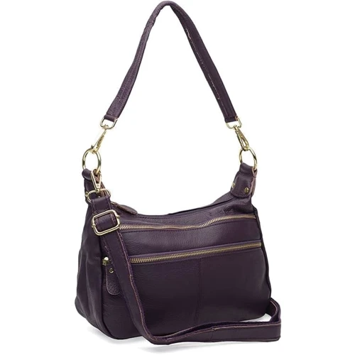 Женская сумка через плечо Borsa Leather фиолетовая (K1213-violet)