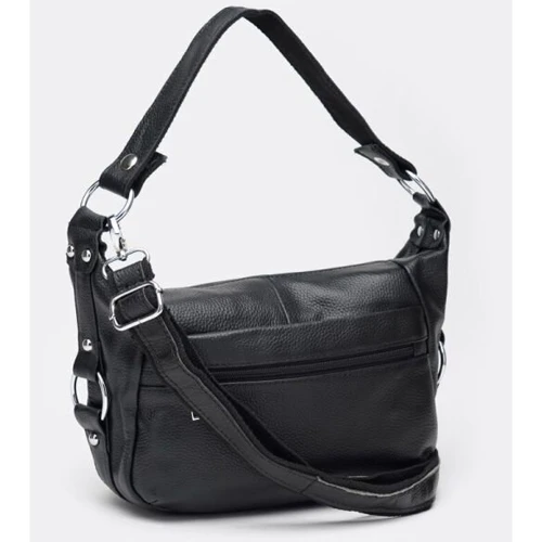 Женская сумка через плечо Borsa Leather черная (K1131-black)