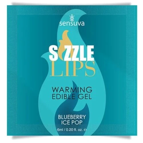 Пробник масажного гелю Sensuva - Sizzle Lips Blueberry Ice Pop (6 мл): Тип гель