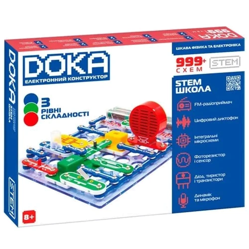 Конструктор электронный DOKA Школа 999+ схем (D70708)