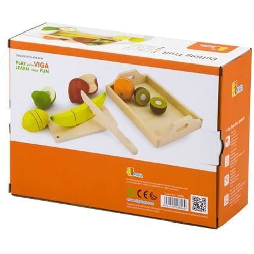 Іграшкові продукти Viga Toys Нарізані фрукти з дерева (58806) фото 4