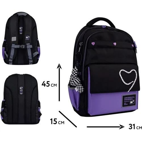 Рюкзак YES TS-48 Purple Hearts (559923): Тип Для старшеклассников