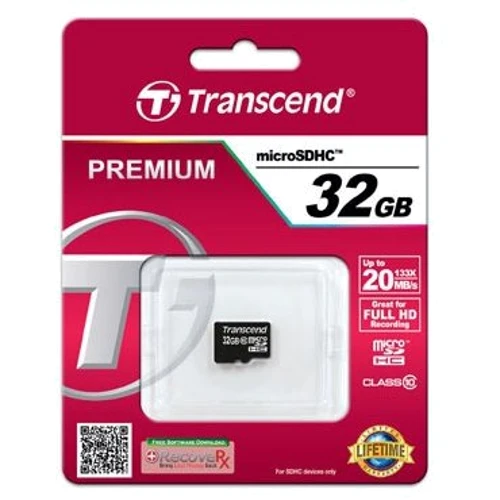 Карта пам'яті Transcend 32GB microSDHC Class 10 (TS32GUSDC10): Обсяг 32 Гб
