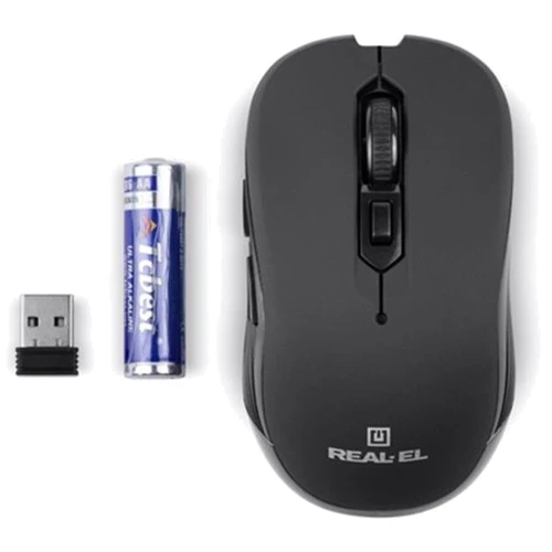 Мишка REAL-EL RM-330 Wireless Black (EL123200035): Кількість кнопок 6