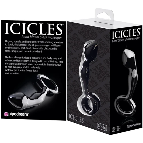 Pipedream Icicles No.46 - массажер простаты, 8х2.5 см, черный