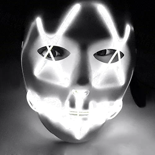 Неонова маска для вечірок з підсвічуванням UFT LED Mask 1 White фото 2