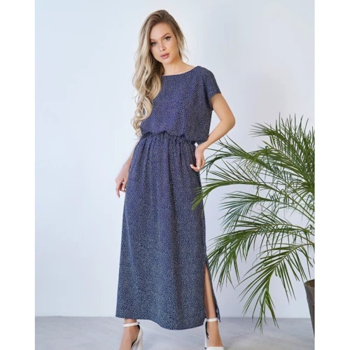 Платье ISSA PLUS 11741 42 синее повседневное длинное макси