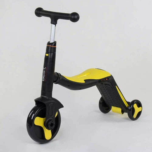 Самокат детский 3в1 Best Scooter с PU колёсами (свет+музыка) - Yellow (80453): Тип колес литые