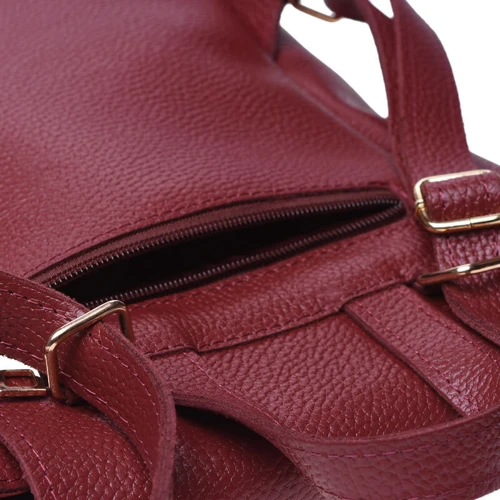 Женский рюкзак Ricco Grande бордовый (1L918-burgundy): Материал Натуральная кожа