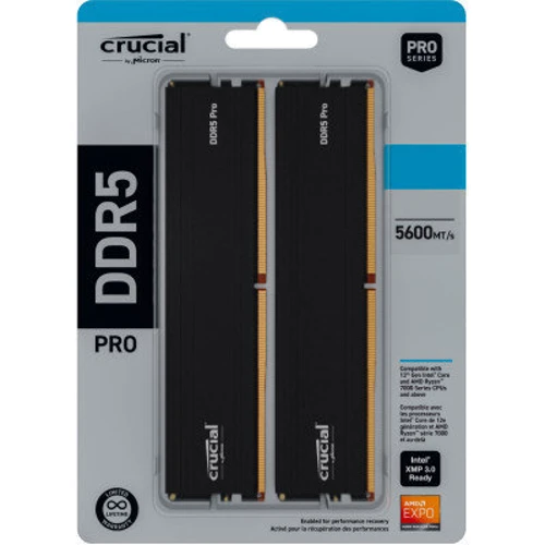 Crucial 64 GB (2x32GB) DDR5 5600 MHz Pro (CP2K32G56C46U5): Тип DDR5