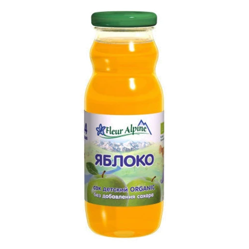 FLEUR ALPINE Сік органік яблуко освітлений, 4 міс, 200мл (8717903002582)