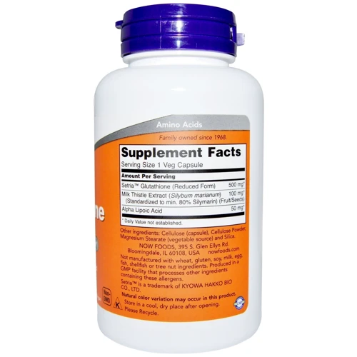 NOW Foods Glutathione 500 mg 60 caps