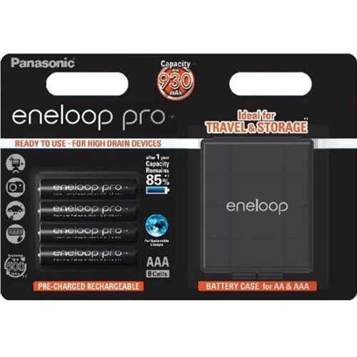 Panasonic Eneloop Pro AAA 930 mAh * 4 + Case (BK-4HCDEC4BE)