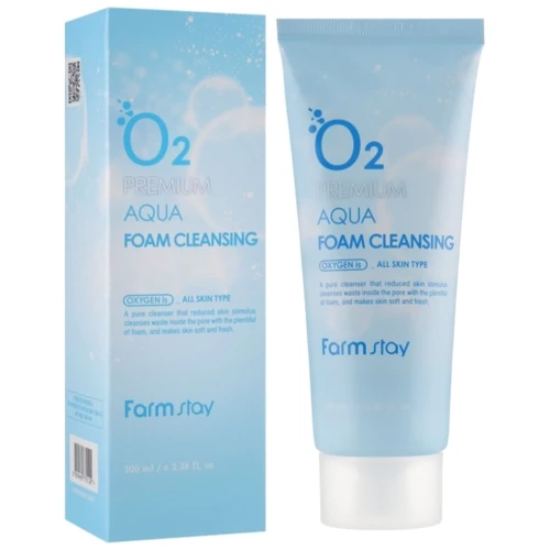 FarmStay O2 Premium Aqua Foam Cleansing Кислородная пенка для умывания 100 ml