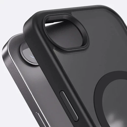 Чехол для iPhone Mobile Case TPU+PC Metal Buttons with MagSafe Colorful Black for iPhone 16e: Тип аксессуара чехол