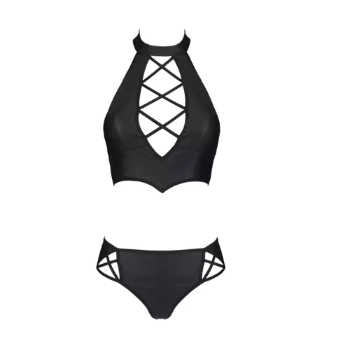 Комплект из эко-кожи Nancy Bikini black 6XL/7XL - Passion
